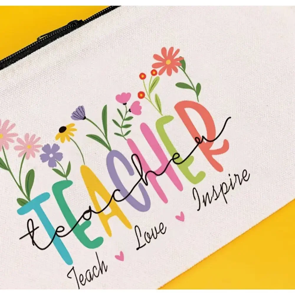 Teacher-Themed Appreciation Zipper Pouch Makeup & Toiletry Bags for Organizing